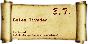 Beles Tivadar névjegykártya