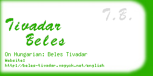 tivadar beles business card